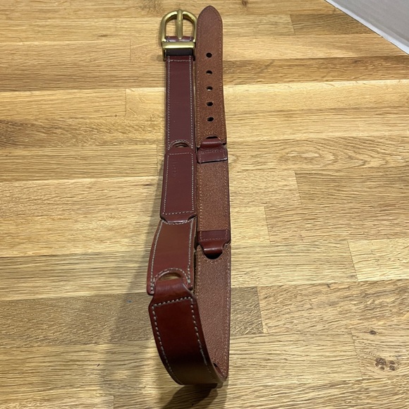 VINTAGE FOSSIL BROWN SEGMENTED BRIDLE LEATHER BELT#BT7025 WOMEN’S SIZE LARGE - Picture 14 of 15